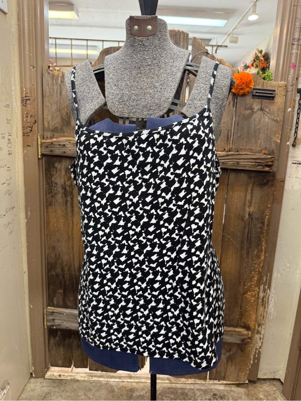 Style & Co. Black and White Patterned Camisole